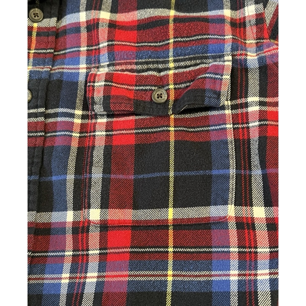 Polo Ralph Lauren Mens Medium Red Blue Plaid Long Sleeve Flannel Button Up Shirt - Picture 4 of 6